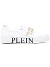 PHILIPP PLEIN embellished slip on sneakers,RUBBER100%