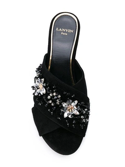 Shop Lanvin Crystal Embellished Sandals