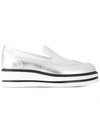 HOGAN metallic loafers,RUBBER100%