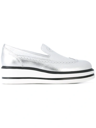 Hogan Metallic Loafers