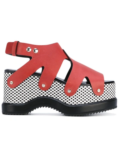 Proenza Schouler Patterned Platform Sole Sandals In Red