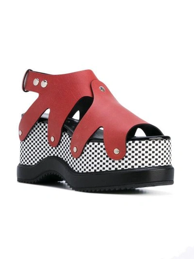 Shop Proenza Schouler Patterned Platform Sole Sandals In Red