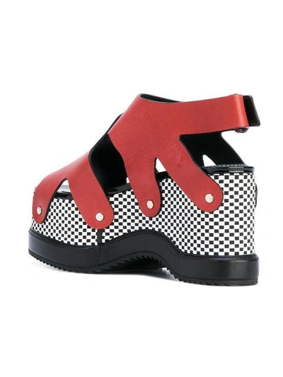 Shop Proenza Schouler Patterned Platform Sole Sandals In Red