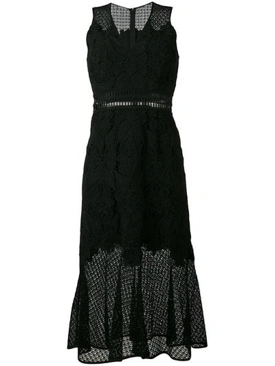 Jonathan Simkhai Woman Crochet Knit-paneled Corded Lace Midi Dress Black