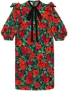 GUCCI Poppy snake jacquard dress,DRYCLEANONLY