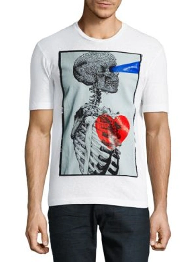 Dsquared2 Skull Graphic Cotton Tee In White