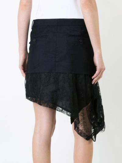 Shop A.f.vandevorst Asymmetric Lace Hem Mini Skirt In Black