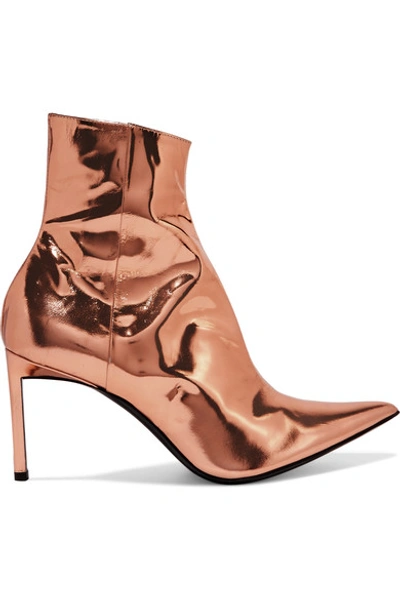 Haider Ackermann Metallic Leather Ankle Boots In Copper