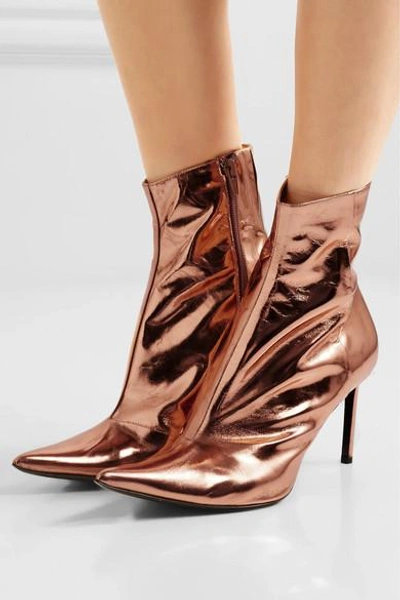 Shop Haider Ackermann Metallic Leather Ankle Boots