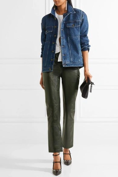 Shop Y/project Tie-front Leather Straight-leg Pants