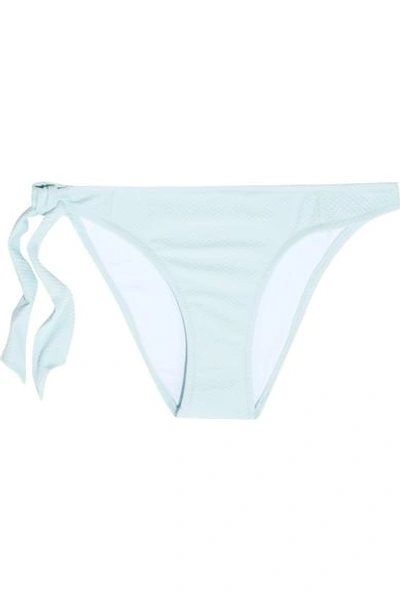 Shop Heidi Klein Milos Stretch-cloqué Bikini Briefs In Sky Blue