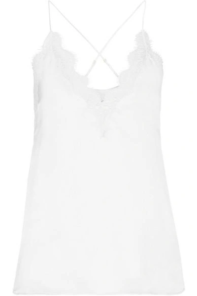 Shop Cami Nyc Everly Lace-trimmed Silk-charmeuse Camisole