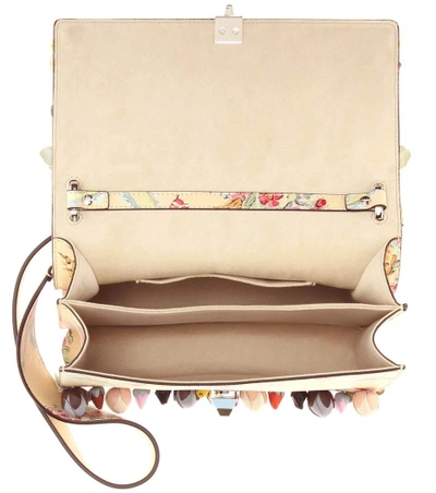 Shop Fendi Kan I Embellished Leather Shoulder Bag In Paeea+mlc+p