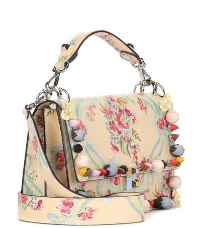 Shop Fendi Kan I Embellished Leather Shoulder Bag In Paeea+mlc+p