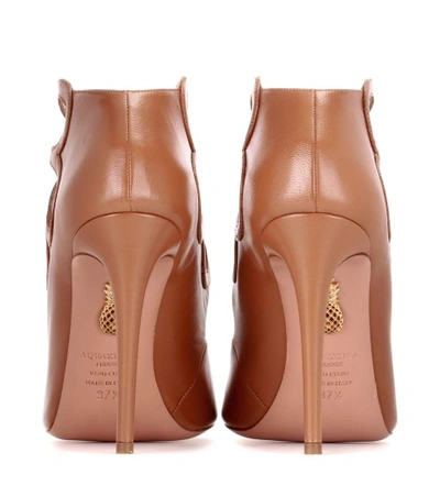 Shop Aquazzura Syrah 105 Leather Sandals In Brown