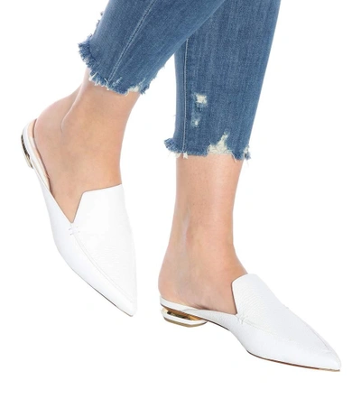 Shop Nicholas Kirkwood Beya Leather Mules In White