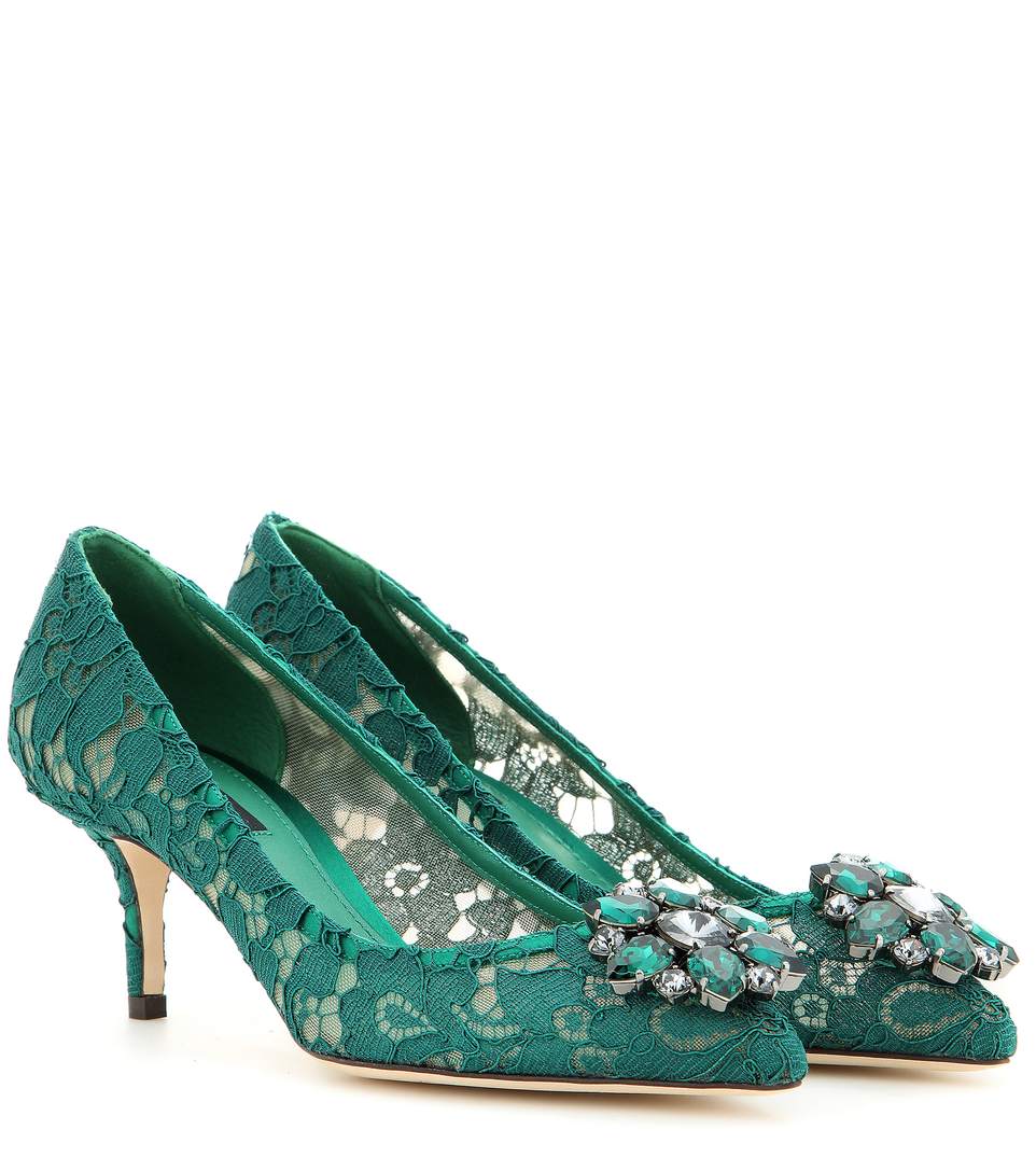 dolce and gabbana green heels