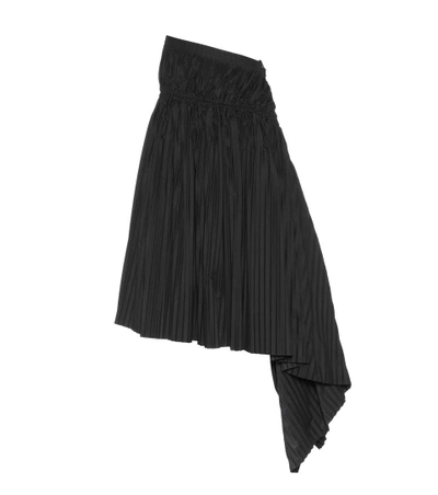 Marni Pleated Cotton Skirt In Black