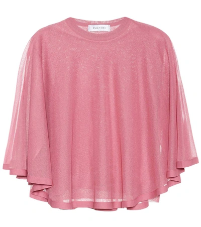 Valentino Knit Cape Top In Pink