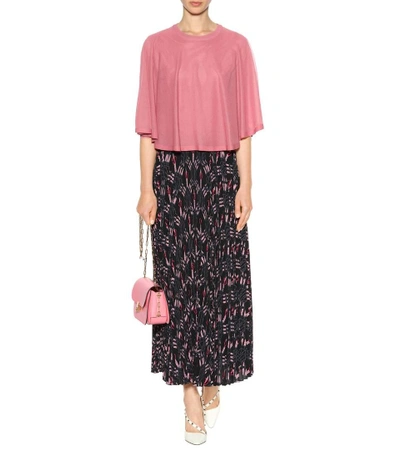 Shop Valentino Knit Cape Top In Pink