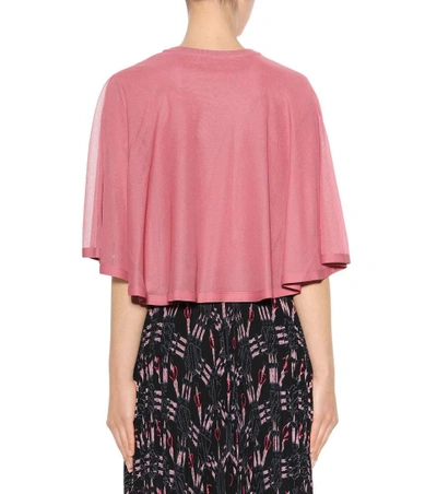 Shop Valentino Knit Cape Top In Pink