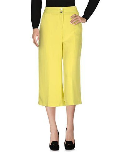 Pinko Cropped Pants & Culottes In Light Green