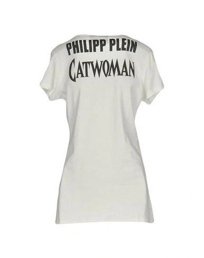 Shop Philipp Plein Woman T-shirt White Size M Cotton