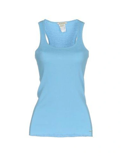 Shop Pinko Tank Top In Sky Blue