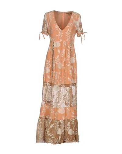 For Love & Lemons Long Dress In Apricot