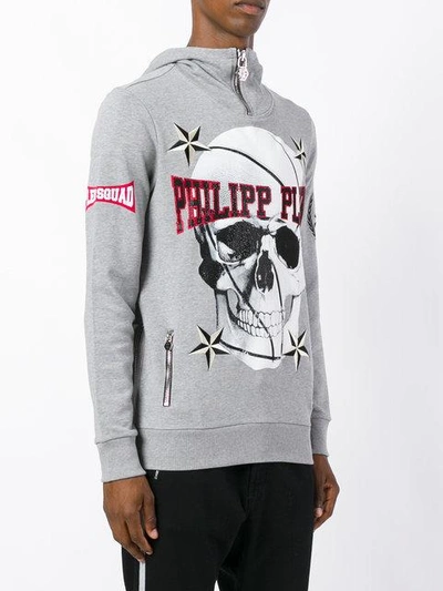 Shop Philipp Plein Skull Print Sweatshirt - Grey