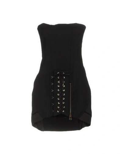 Anthony Vaccarello Short Dress In Black