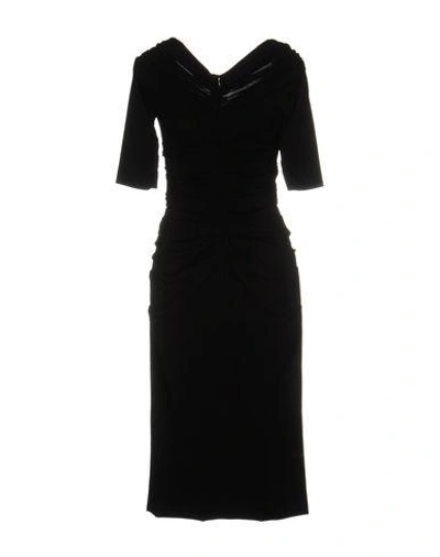 Shop Dolce & Gabbana Woman Midi Dress Black Size 8 Virgin Wool, Polyamide, Elastane