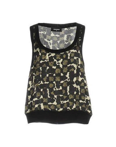 Dsquared2 Silk Top In Military Green
