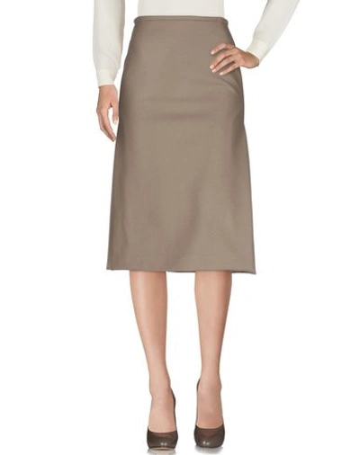 Rochas 3/4 Length Skirt In Khaki