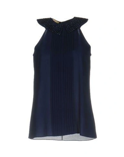 Shop Michael Kors Tops In Dark Blue