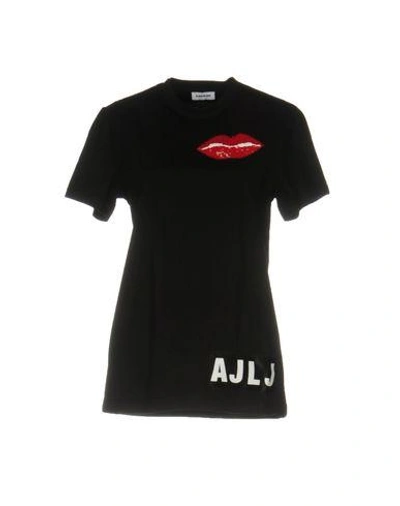 Shop Au Jour Le Jour Woman T-shirt Black Size 2 Cotton