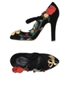 Dolce & Gabbana Pointedtoe Geometricheel Flat Shoes In Black