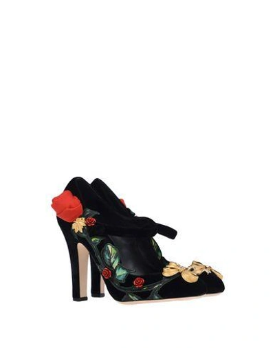 Dolce & Gabbana Pointedtoe Geometricheel Flat Shoes In Black