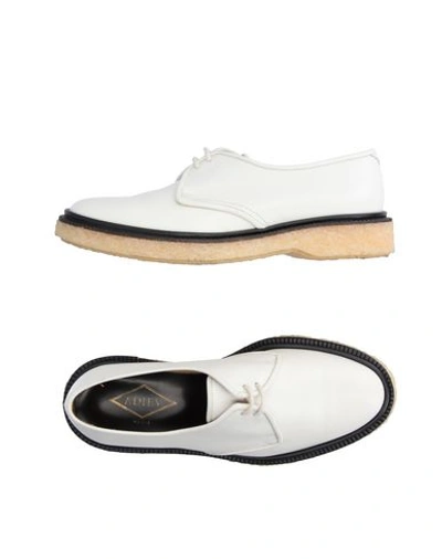 Shop Adieu Lace-up Shoes In White