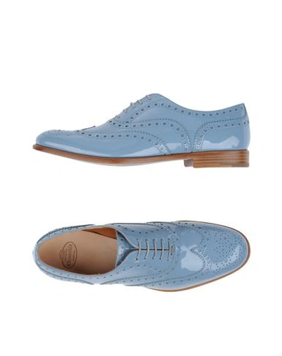 Church's Laced Shoes In Sky Blue