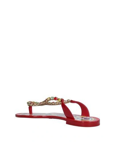 Shop Dolce & Gabbana Toe Strap Sandals In Red