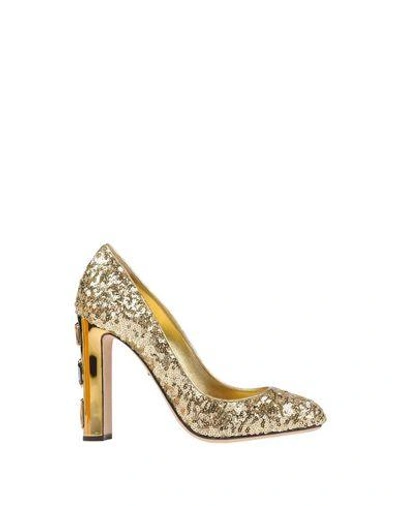 Shop Dolce & Gabbana Pump In Gold