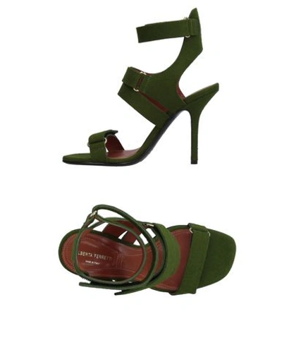 Shop Alberta Ferretti Sandals In Green