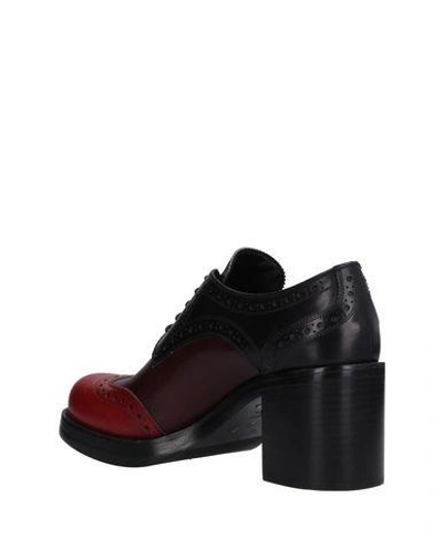 Shop Miu Miu Lace-up Shoes In Dark Brown
