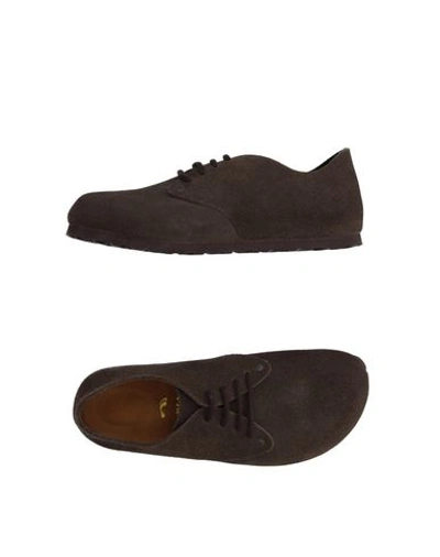 Birkenstock Laced Shoes In Dark Brown