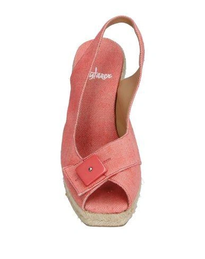 Shop Castaã±er Sandals In Salmon Pink