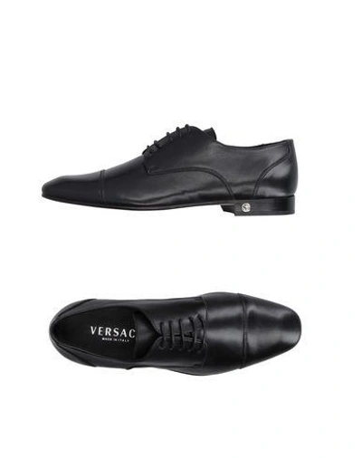 Shop Versace Laced Shoes In Black