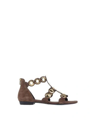 Shop Barbara Bui Sandals In Dark Brown