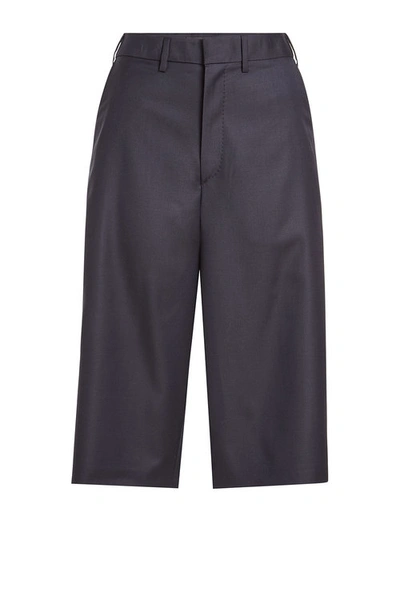 Vetements X Brioni Tailored Wool Shorts With A Slit In Blue