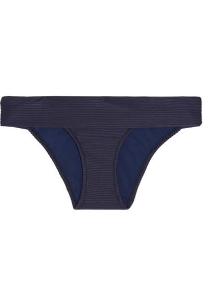Shop Heidi Klein Hamptons Fold-over Bikini Briefs In Midnight Blue